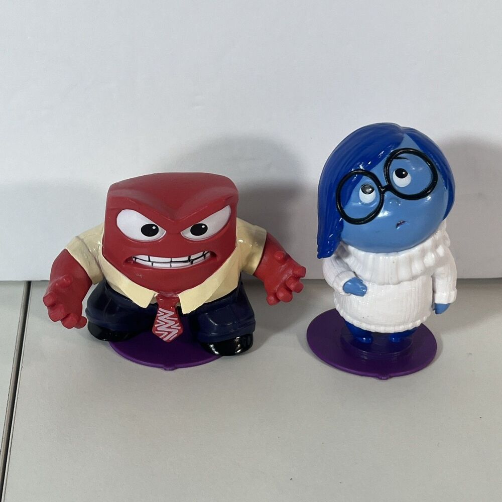 Disney Pixar Sadness Anger Inside Out Action Figure Set Lot of 2